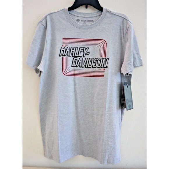 Harley-Davidson 9909-20VH Men Sz L Gray Heather Retro Outline Slim Fit T-Shirt - Picture 1 of 7